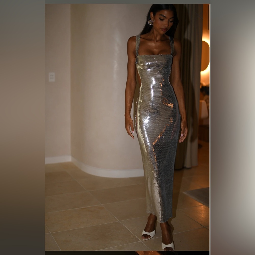 Meshki Adoria Sequin Cut Out Dress